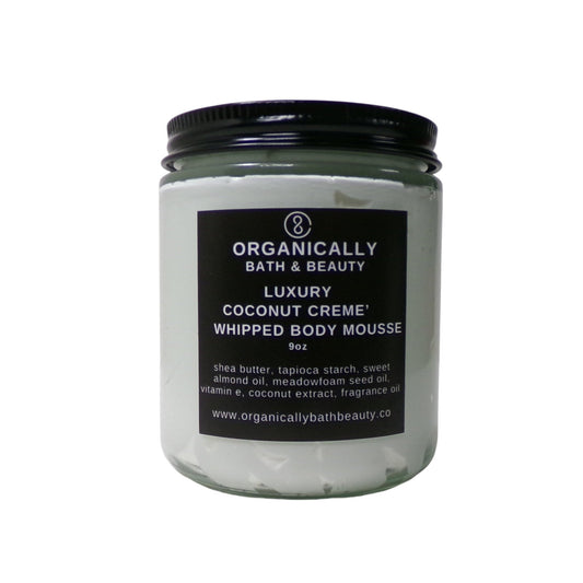 Coconut Creme' Luxury Whipped Body Mousse (9oz) - Organically Bath & Beauty