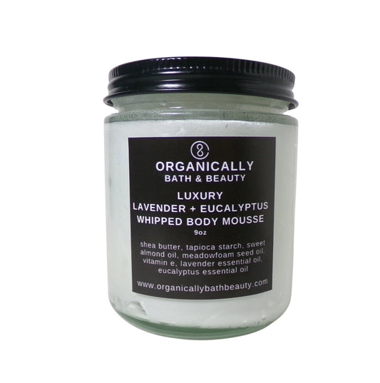 Lavender + Eucalyptus Luxury Whipped Body Mousse (9oz) - Organically Bath & Beauty