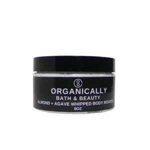 wide mouth jar of whipped body mousse scented Almonds and Agave.