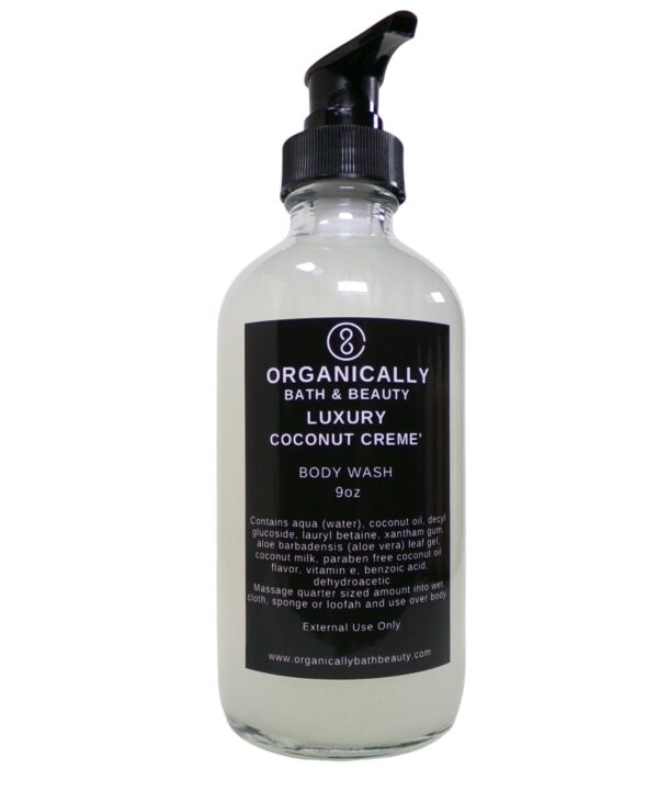 Coconut Creme’ Luxury Body Wash - Organically Bath & Beauty