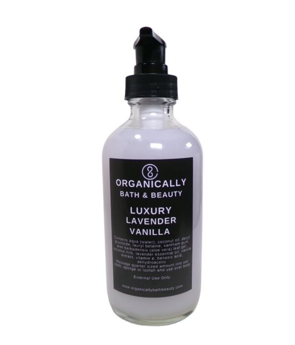 Lavender + Vanilla Luxury Body Wash - Organically Bath & Beauty