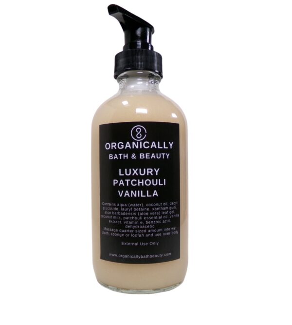 Patchouli + Vanilla Luxury Body Wash - Organically Bath & Beauty