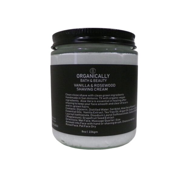 Vanilla + Rosewood Shaving Cream - Organically Bath & Beauty